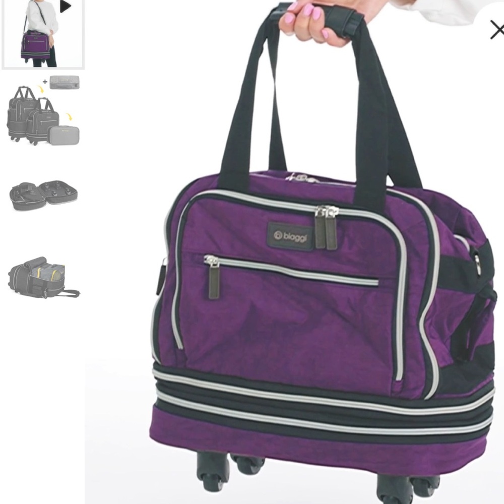 Biaggi zip up expandable bag black - Picture 6 of 7